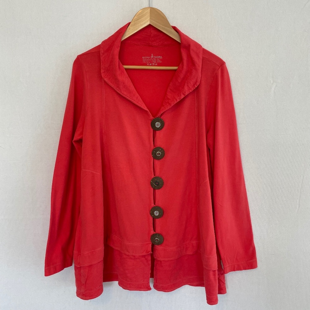 NEON BUDDHA Women’s Medium Coral Oversized Relaxed Blazer Jacket